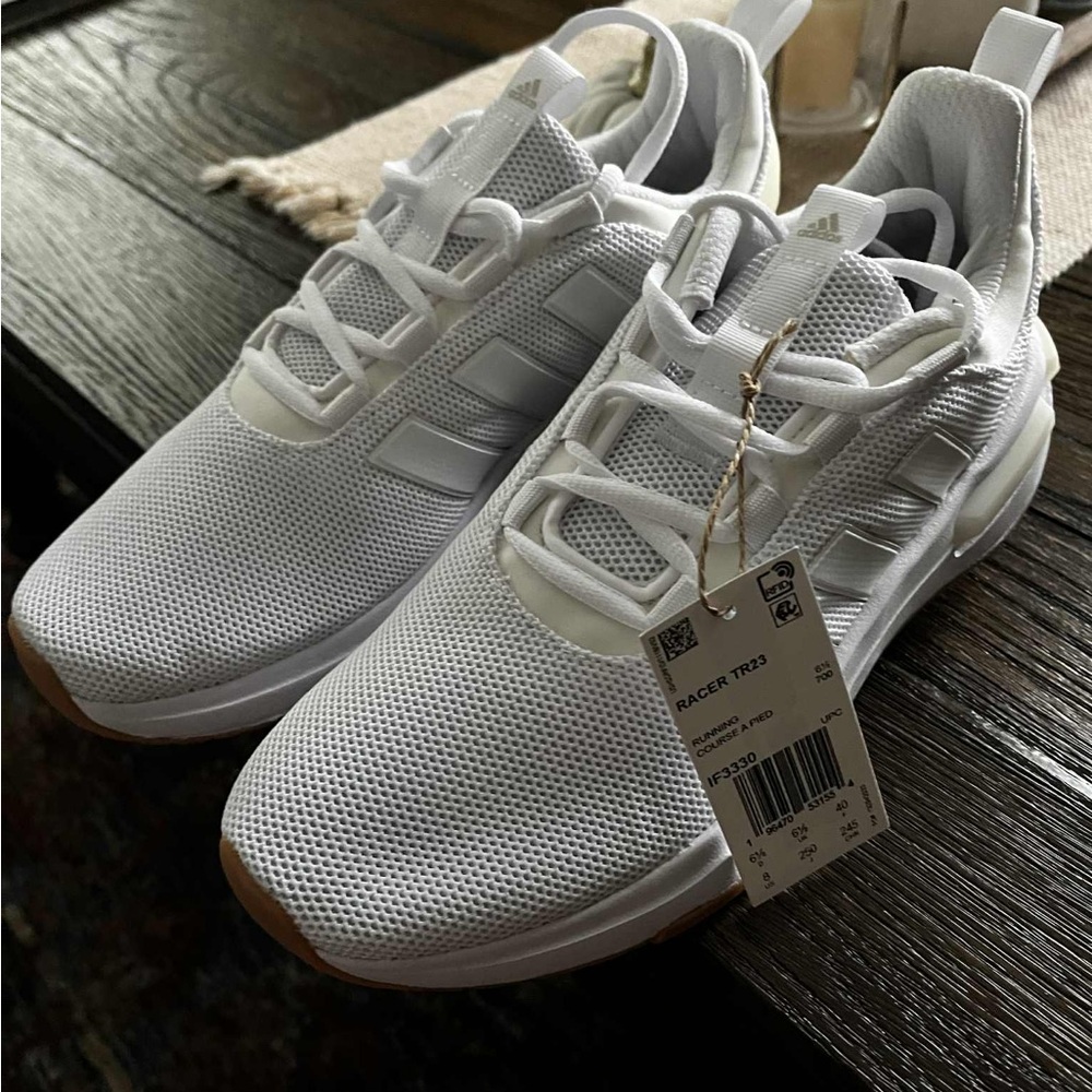 Adidas White Mesh Sneakers with Classic Sole